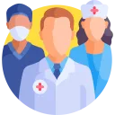 3 doctors in one image represents hospitality sector..